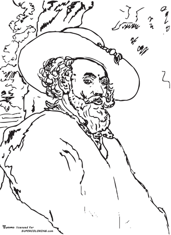 Self Portrait By Peter Paul Rubens Coloring Page